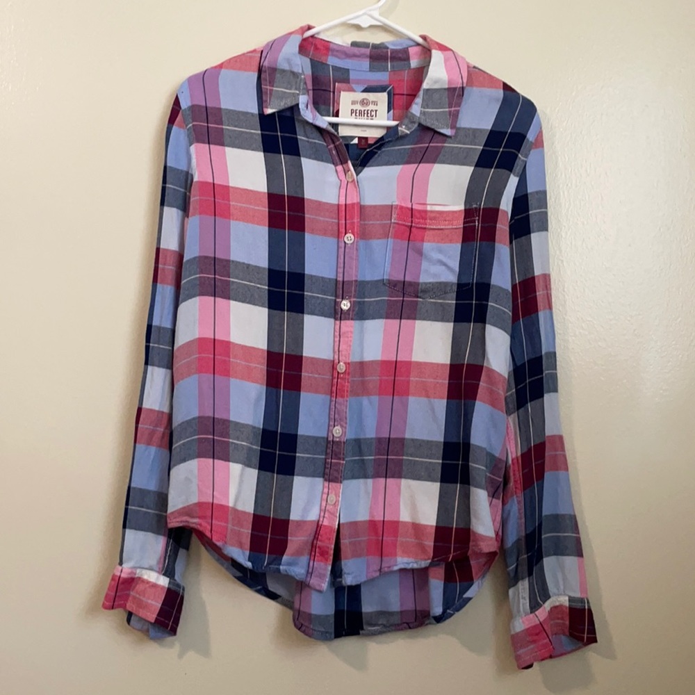 Plaid button down shirt